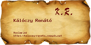 Kálóczy Renátó névjegykártya