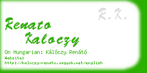 renato kaloczy business card