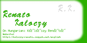 renato kaloczy business card